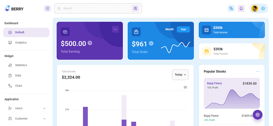 Berry - React Material Admin Dashboard Template 