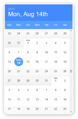 React Infinite Calendar
