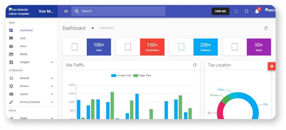 Vue Material Admin - Material Design Admin Template (free)