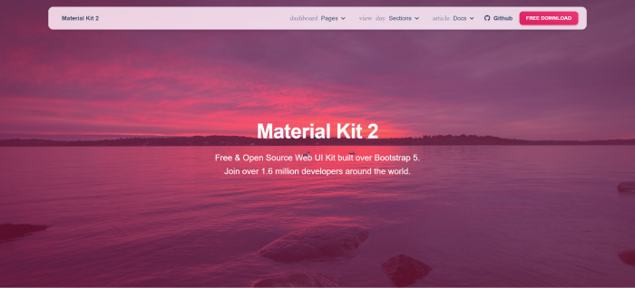 Material kit 2 Bootstrap ui kit