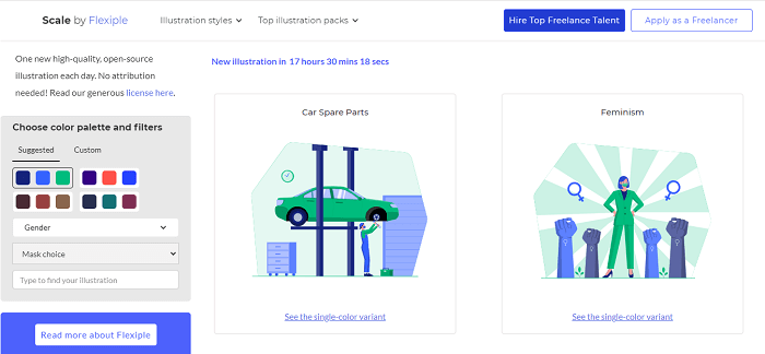 Scale by flexiple free illustration websites