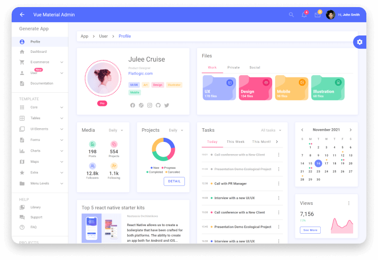 Vue Material Admin Vuetify Admin Template