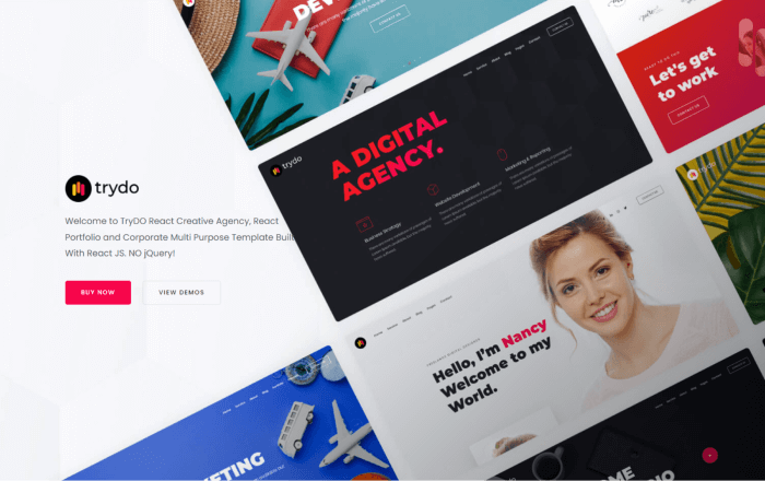 trydo react portfolio template