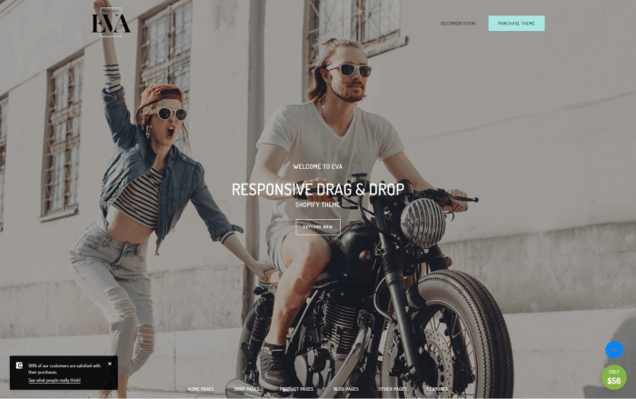 eva shopify theme for ecommerce