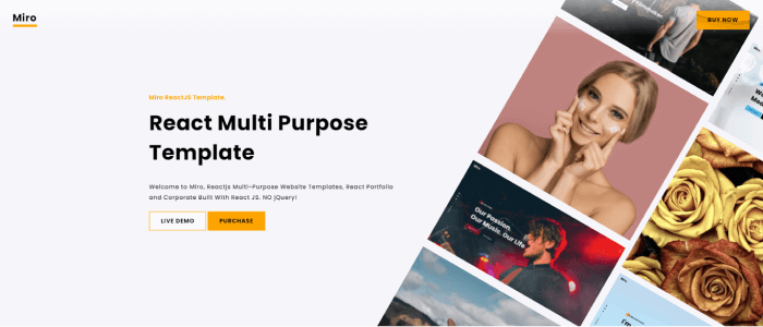 Miro React Portfolio Template