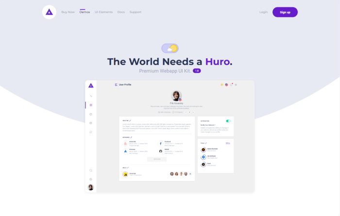 Huro - Multipurpose Admin and Webapp UI Kit