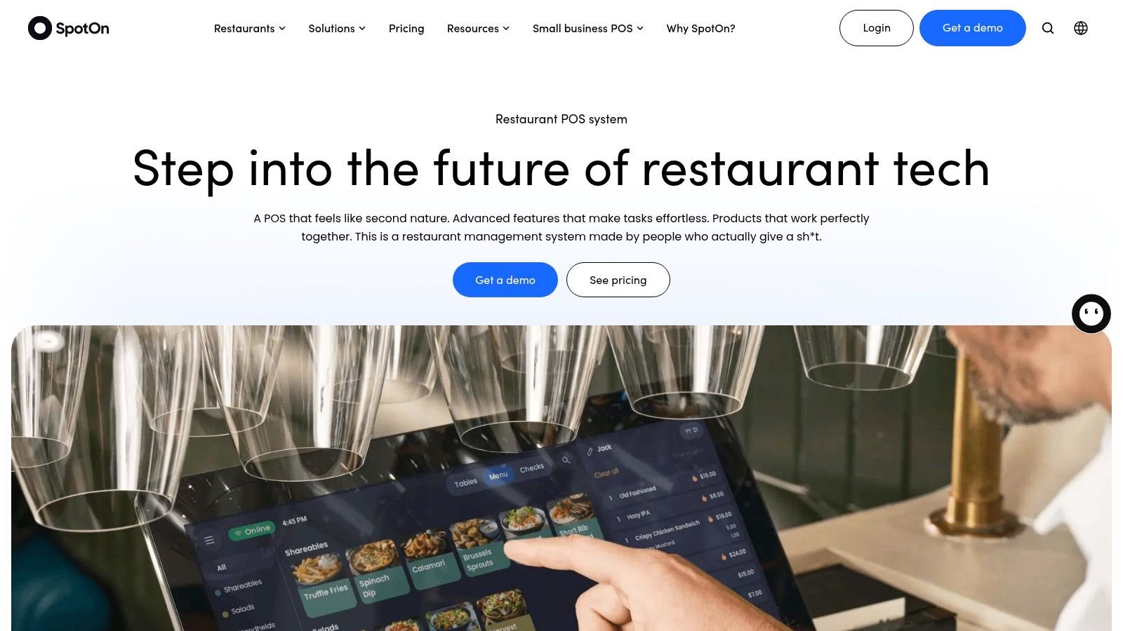 SpotOn restaurant POS interface