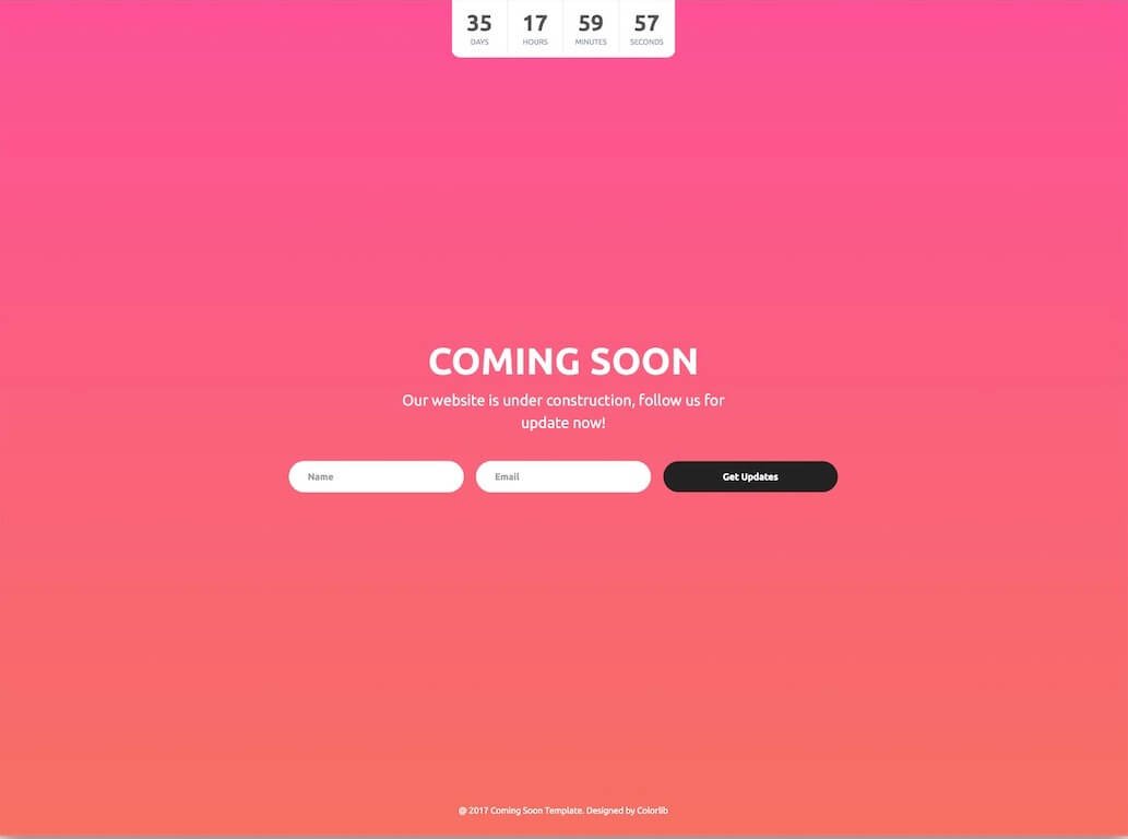 Coming Soon Template by Colorlib V05