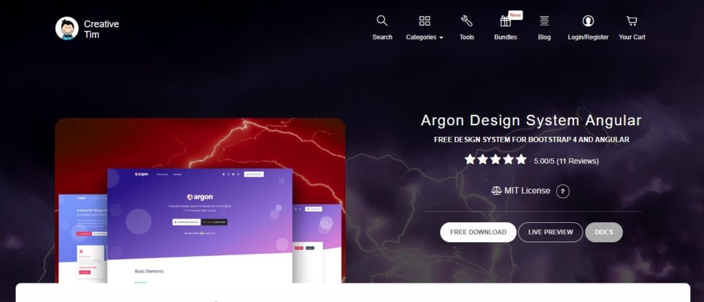 Argon Design System free