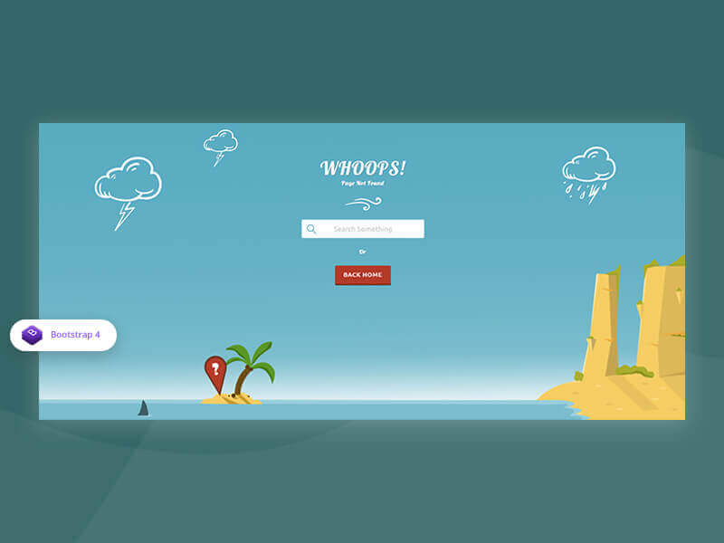 Island – Creative 404 Error Page template