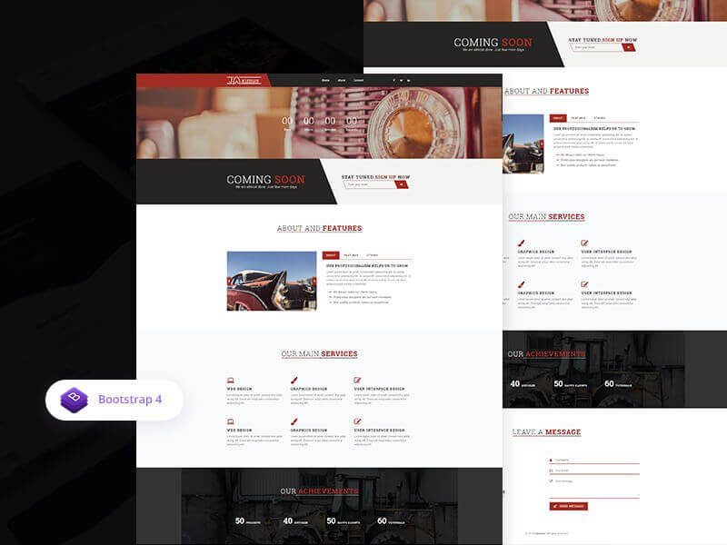 free bootstrap coming soon template