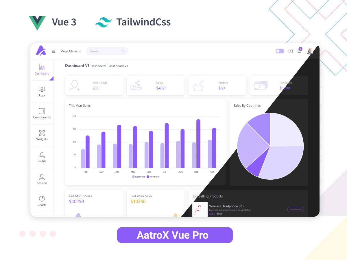 Aatrox  –  VueJS 3 & Tailwind Admin Dashboard