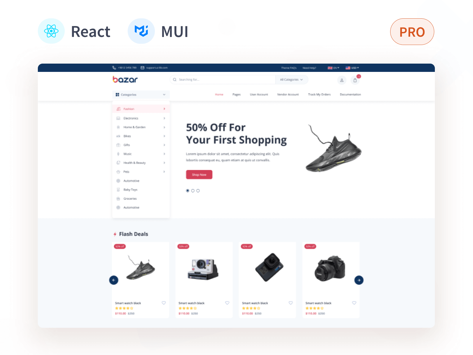 Bazar Pro – Multipurpose React Next.js Ecommerce template