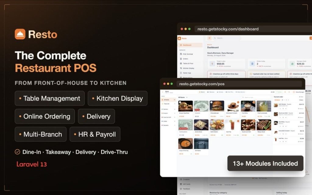 Resto - Restaurant POS Management System KDS Online Ordering