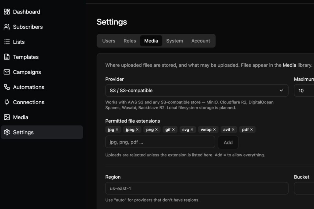 Dripline s3 compatible file storage